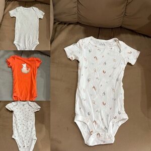 Carter's Cream and Orange Onsie Bundle